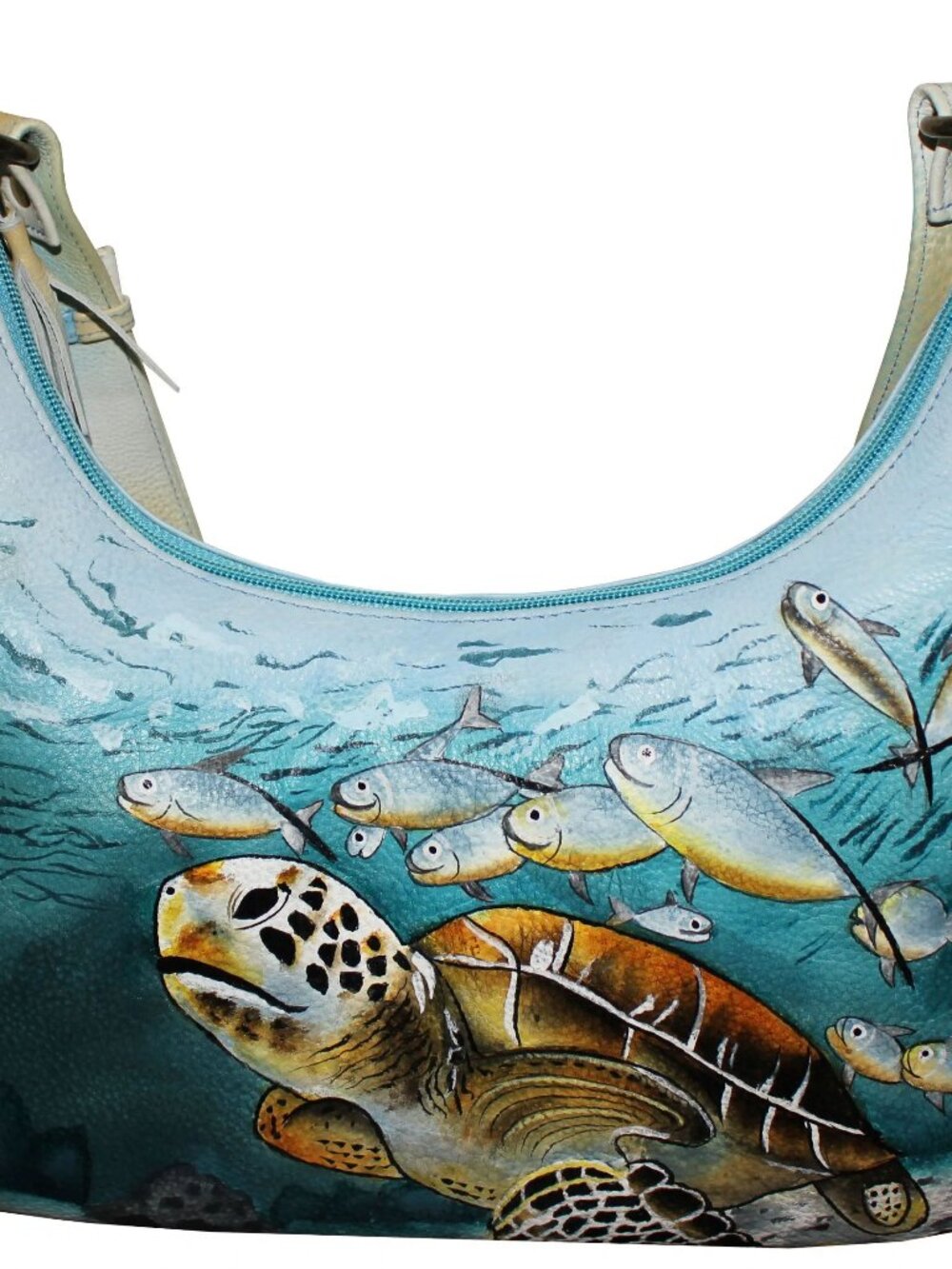 Turtle & Fish Hand Painted Shoulder Bag